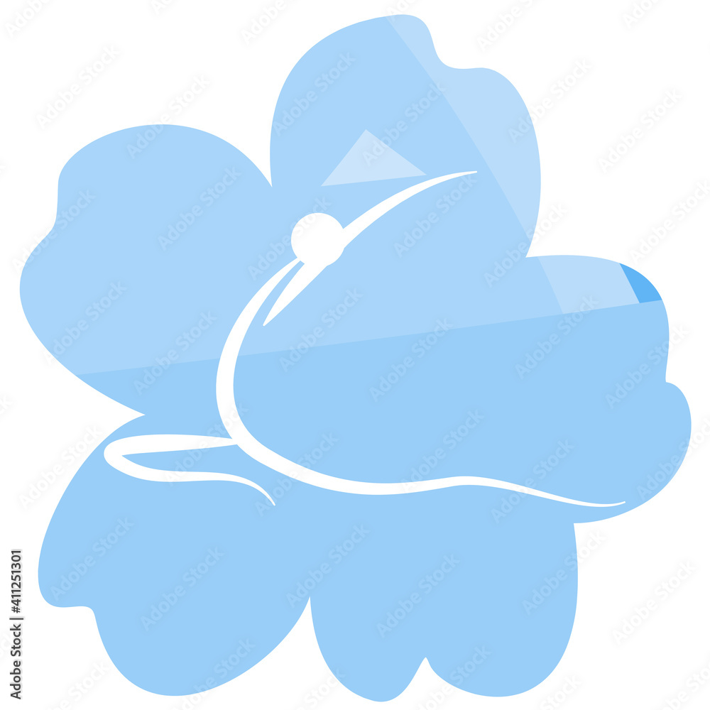 Yoga asanas simple blue flower icon of a set. Vector Yoga asanas simple blue flower icon of a set. Vector
