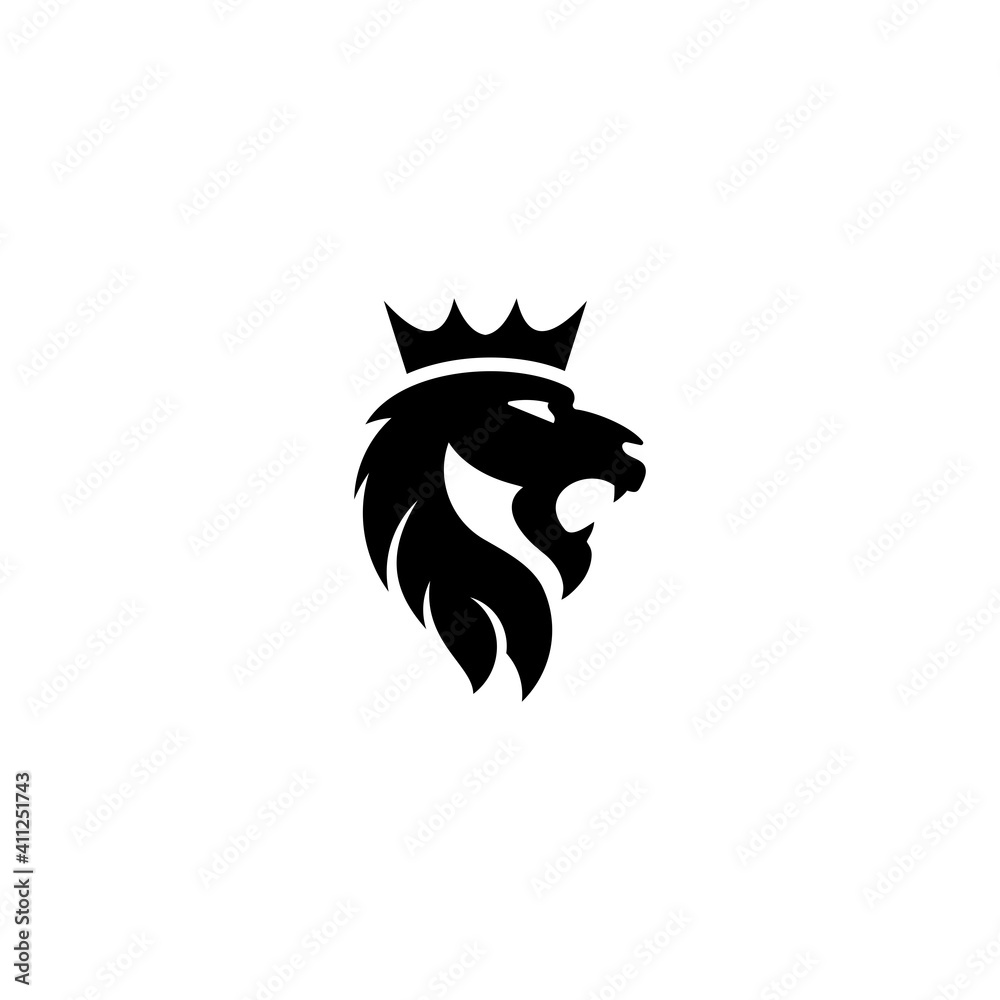 Fototapeta premium lion logo black and white