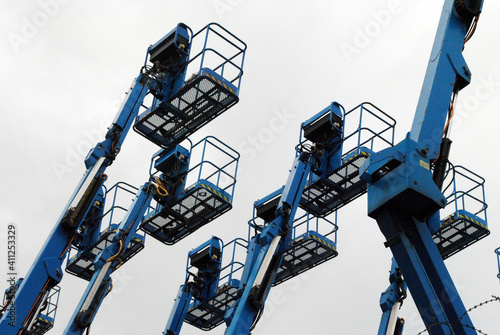 Industrial Access Platforms seen against Cloudy Sky 