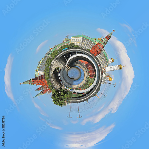 360 degree of cityscape and skyline of Moscow, Russian Federation