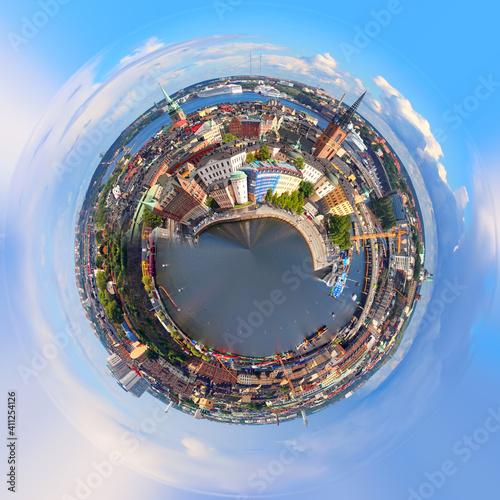 Photography 360 degree of cityscape and skyline of Stockholm, Sweden