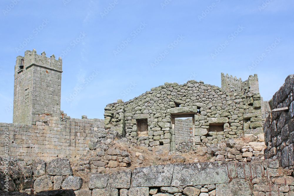 Walls of  the ruined village of Marialva, Portugal	