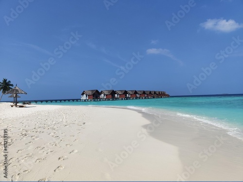 Maldives Picture of a beach with beautiful villas
