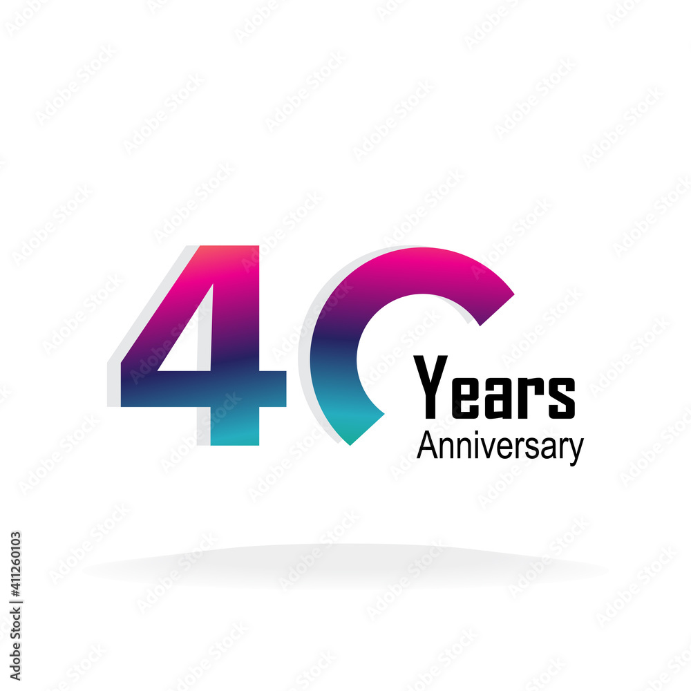 40 Year Anniversary Logo Vector Template Design Illustration 40 Year Anniversary Logo Vector Template Design Illustration