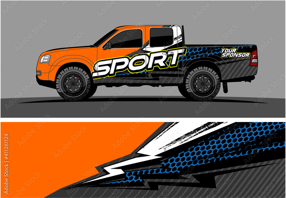 Car wrap graphic racing abstract strip and background for car wrap and vinyl sticker 