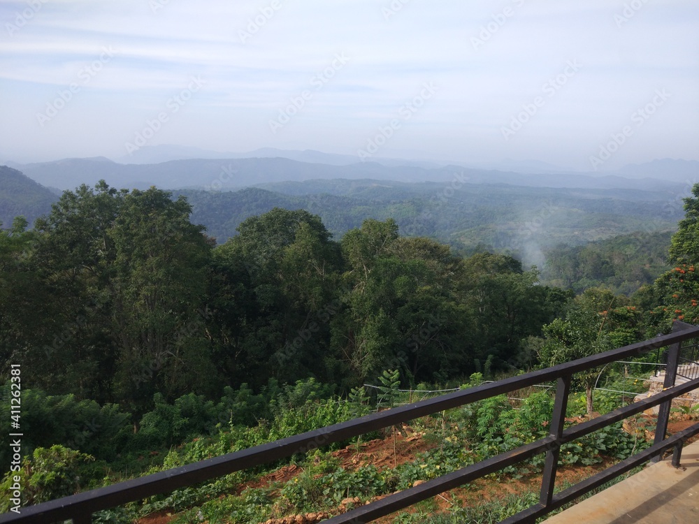 Fototapeta premium Mountain view, mist