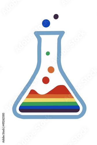 Flask. Science lGBTQ. Symbol. Flat vector illustration.