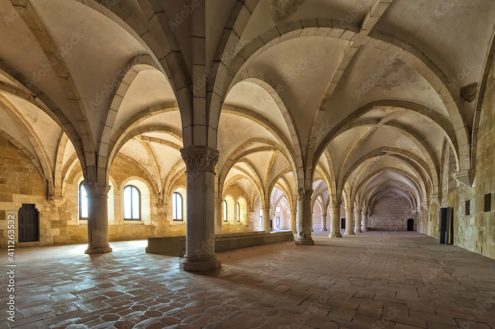 Santa Maria Monastery, Monks’ dormitory, Alcobaca, Estremadura and Ribatejo Province, Portugal, Unesco World Heritage Site