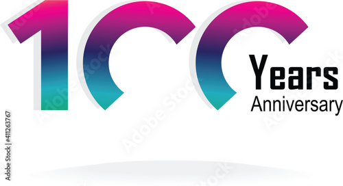 100 Year Anniversary Logo Vector Template Design Illustration