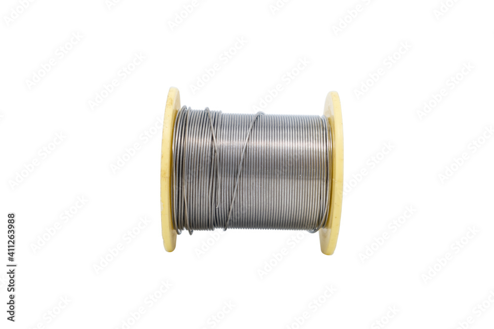 Roll of solder (lead wire) isolated on the white background