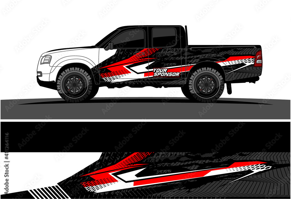 Car wrap graphic racing abstract strip and background for car wrap and vinyl sticker - Vector
