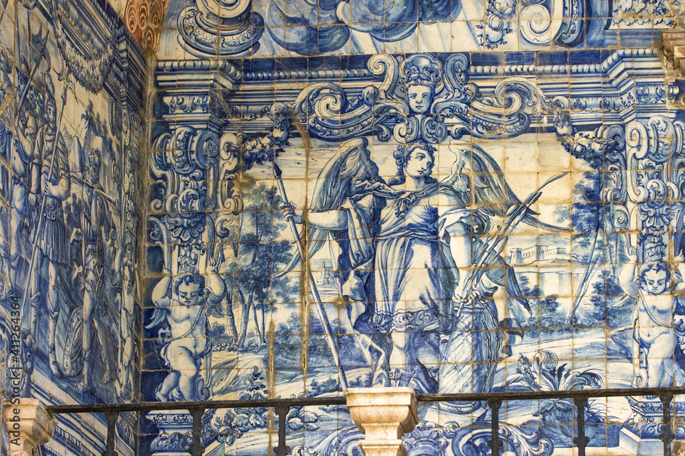 Porta da Vila, Inside azulejos, Obidos, Estremadura and Ribatejo, Portugal