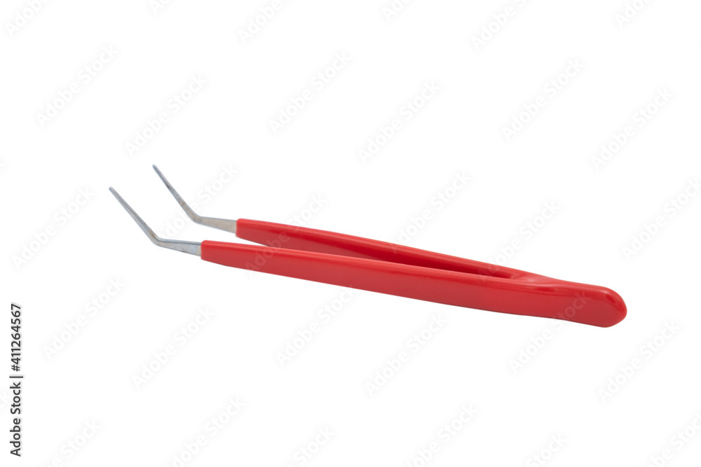 Tweezers on White Background