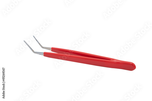 Obraz na płótnie Tweezers on White Background w salonie