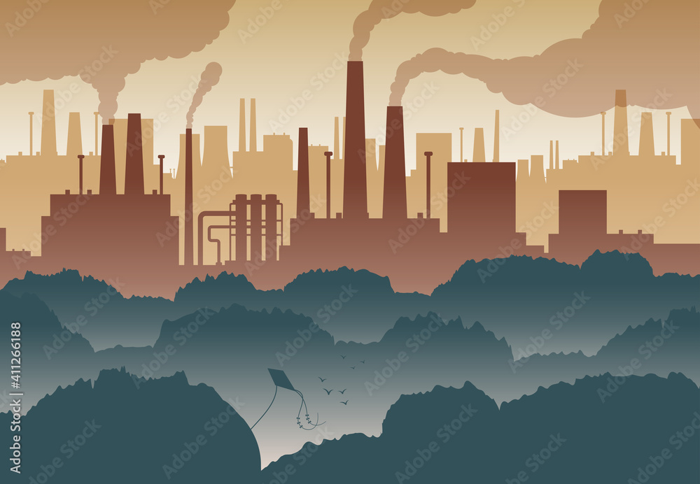 Air Polluting Illustration