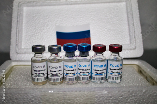 sputnik V, set of vaccines ready to be transported cold for use photo