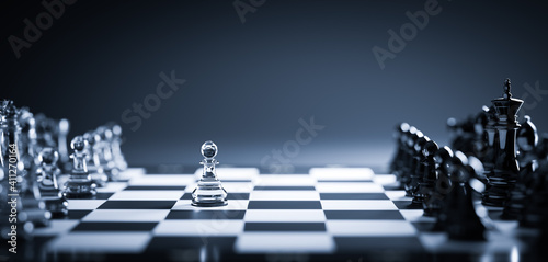 Fotografie, Obraz Chess game. Strategic desicion making. Plan and competition