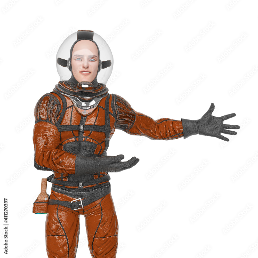 retro space astronaut is introducing someone retro space astronaut is introducing someone