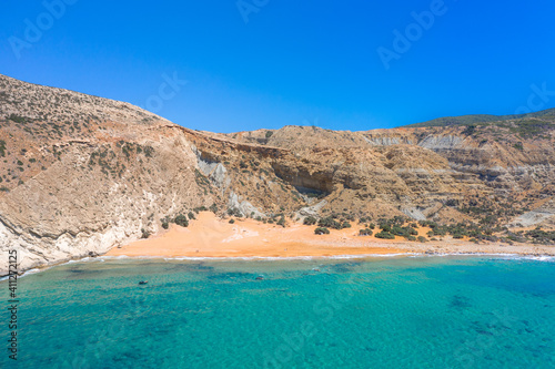 The tropical, scenic nudist beach of Potamos on Gavdos island, Greece.