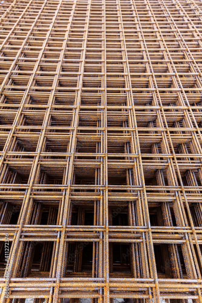 Construction reinforcement mesh - steel rods and bars