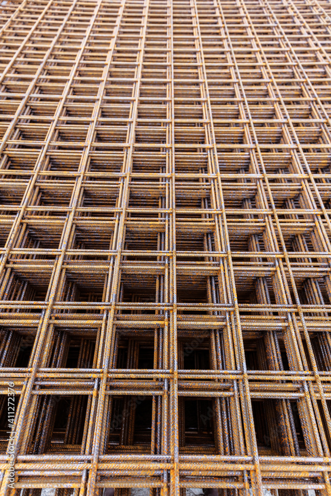 Construction reinforcement mesh - steel rods and bars
