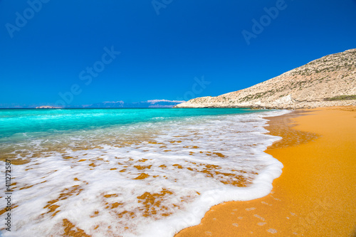 Fototapeta Naklejka Na Ścianę i Meble -  The tropical, scenic nudist beach of Potamos on Gavdos island, Greece.