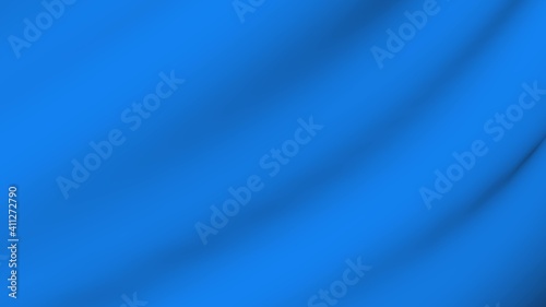 Wave blue fabric flying on black background in 3d. Fabric in the movement of waves.