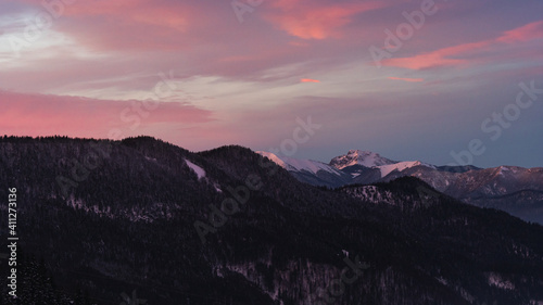 sunset over the Slovak mountains 