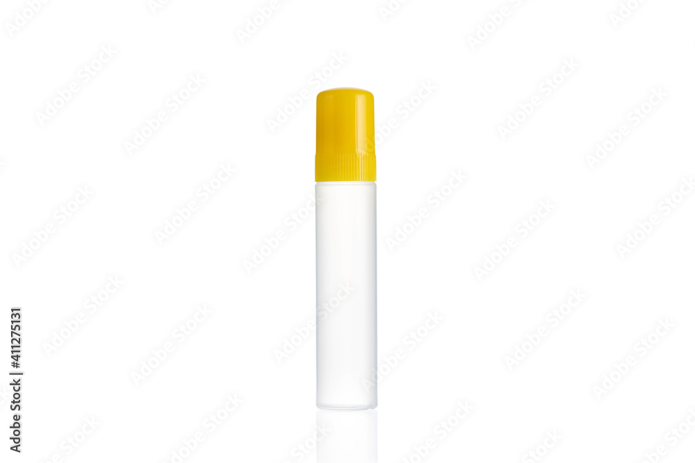 Plastic bottle of liquid paper glue, isolated on white background. Plastic bottle of liquid paper glue, isolated on white background.