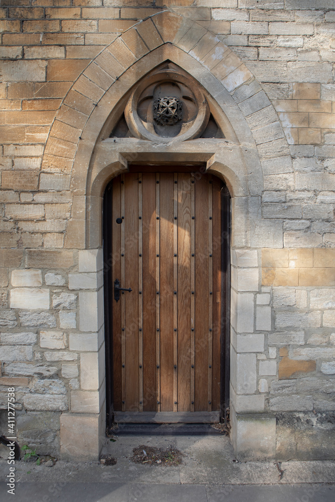 Vintage door of an old house