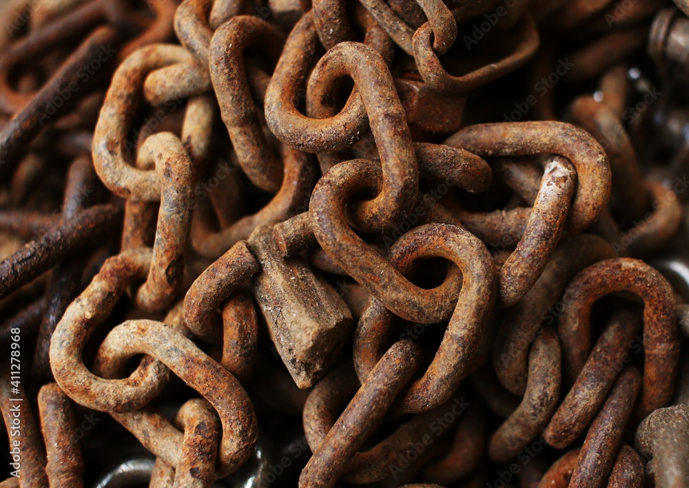 Rusted metal chains abstract picture Rusted metal chains abstract picture