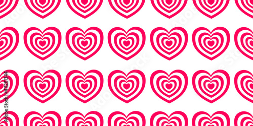 Seamless pattern with pink heards on white. Theme of Valentine's day. Simple hand drawn doodle clipart. Vector illustration. Hoster, collage, card, textile, fabric