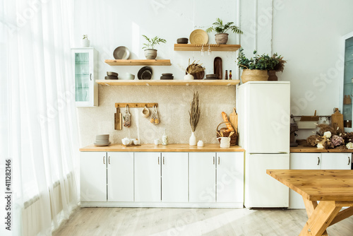 Zero waste home concept. Eco friendly kitchen kitchen interior © irena_geo