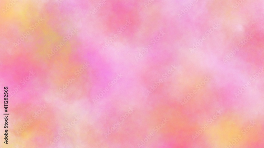 Abstract Pink and yellow water color texture background . Colorful smooth illustration