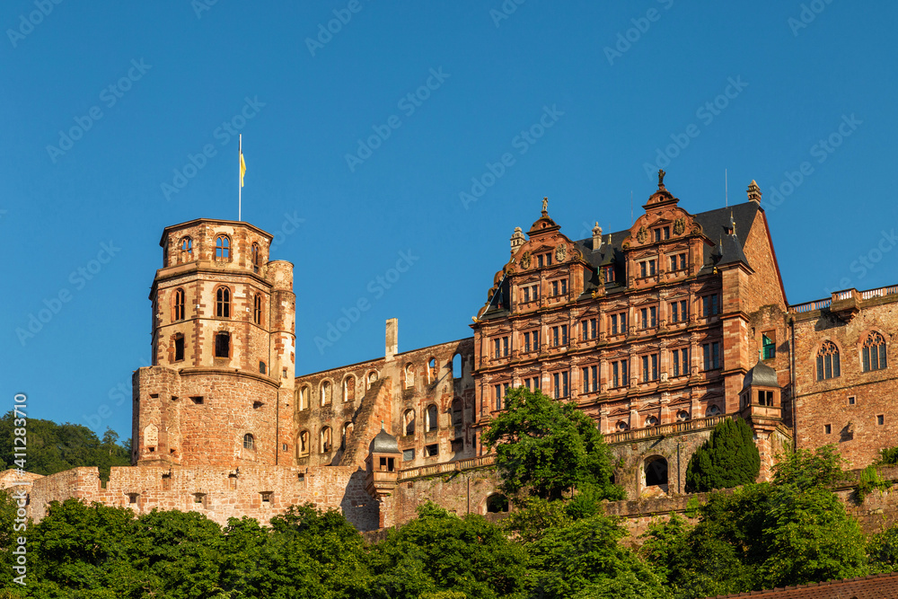 Heidelberg renaissance castle on Konigstuhl hill, Germany