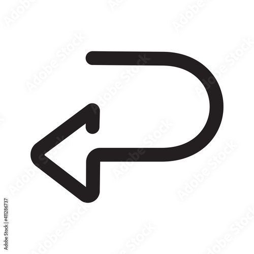 forward outline icon isolated on white background