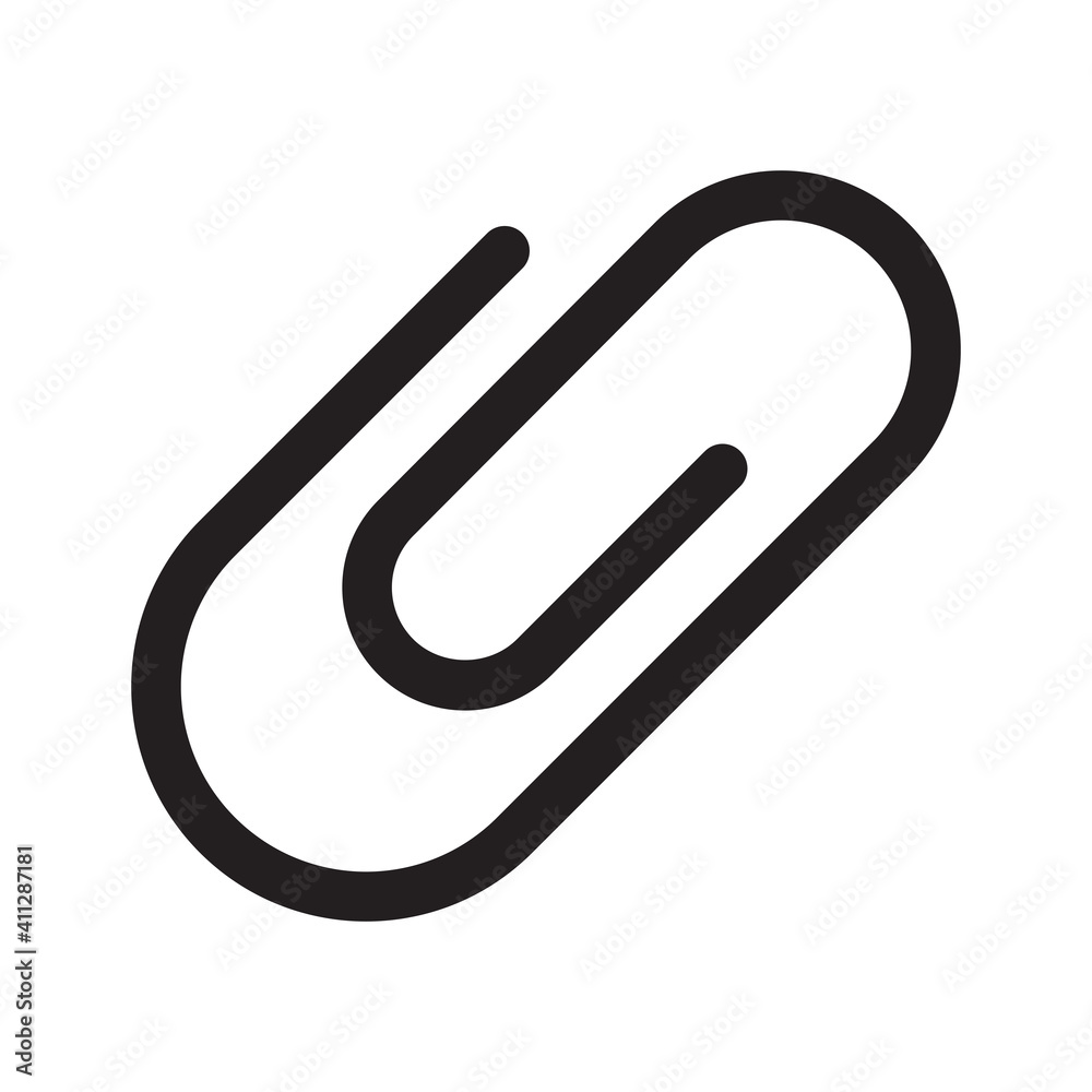 paperclip outline icon isolated on white background paperclip outline icon isolated on white background