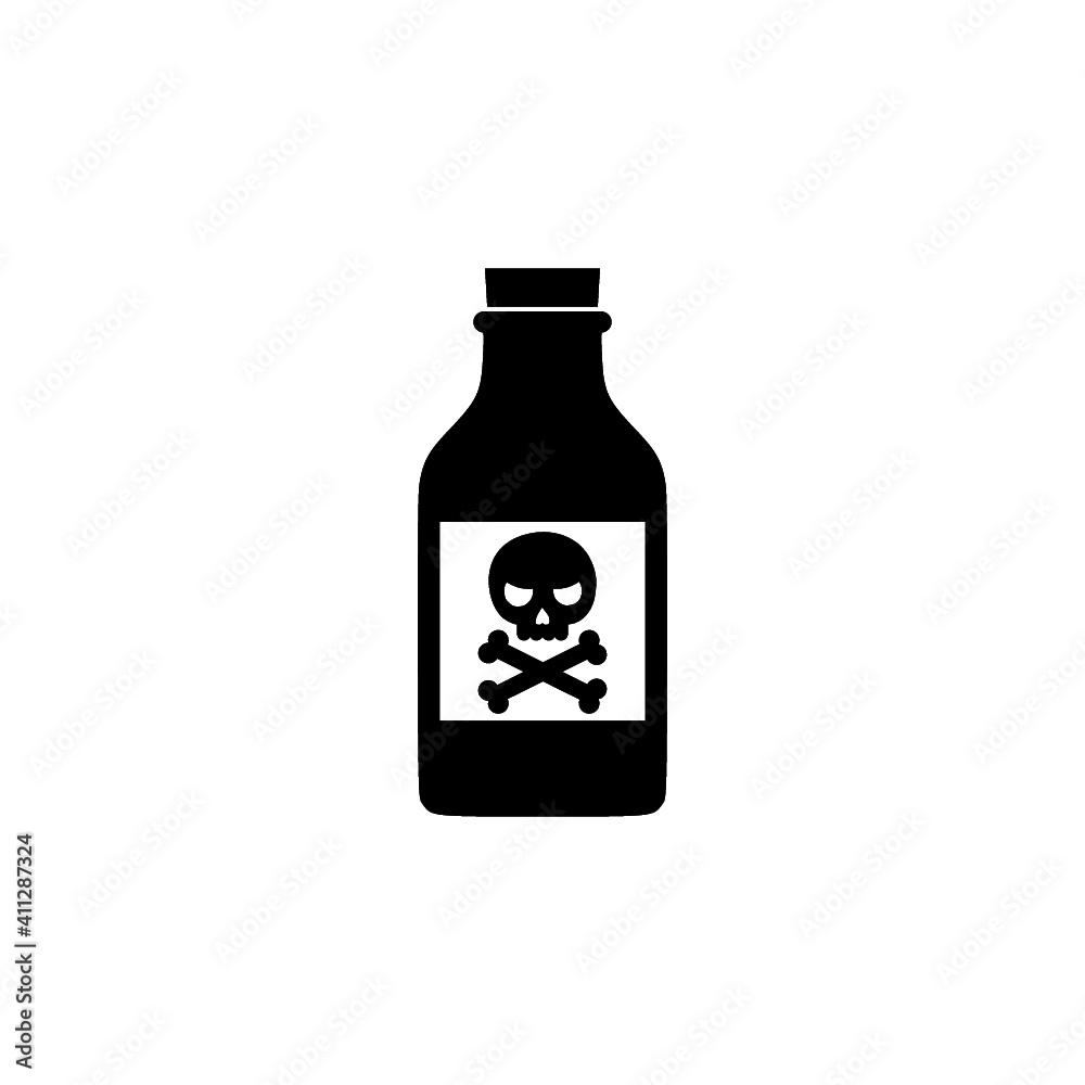 Obraz premium Flat poison bottle icon isolated on white background