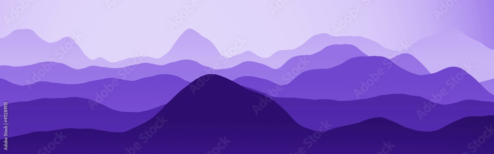 artistic purple hills slopes natural landscape - wide digitally made texture background illustration