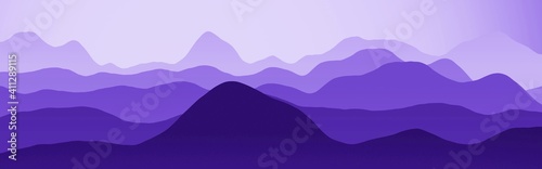 artistic purple hills slopes natural landscape - wide digitally made texture background illustration