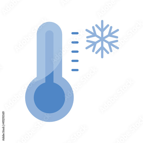 Cold temperature icon design flat style