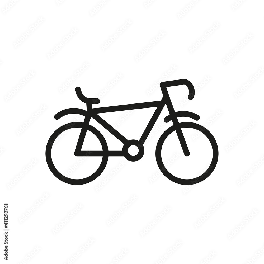 Outline Vector Icon Bike Isolated On A White Background. Bike Icon Sign Outline Vector Icon Bike Isolated On A White Background. Bike Icon Sign
