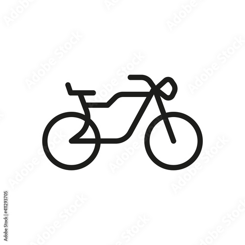 Outline Vector Icon Bike Isolated On A White Background. Bike Icon Sign
