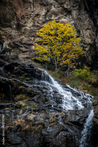 waterfall in autumn