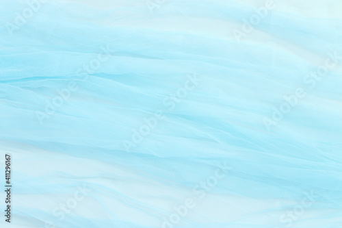 Vintage pastel blue tulle chiffon texture background