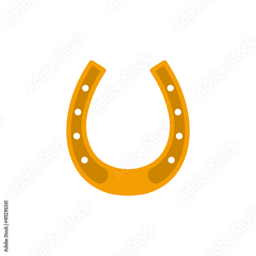 Golden horseshoe icon. Vector illustration. 