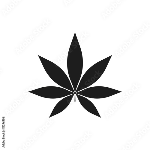 Marijuana leaf icon. Vector illustration. Flat design.