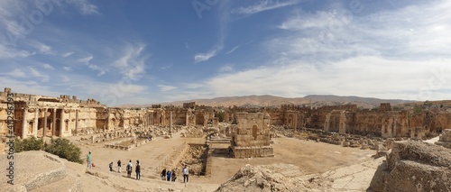 Fotografie Baalbek, Lebanon - October 2020: Historic temple and monument in Baalback Bekaa area