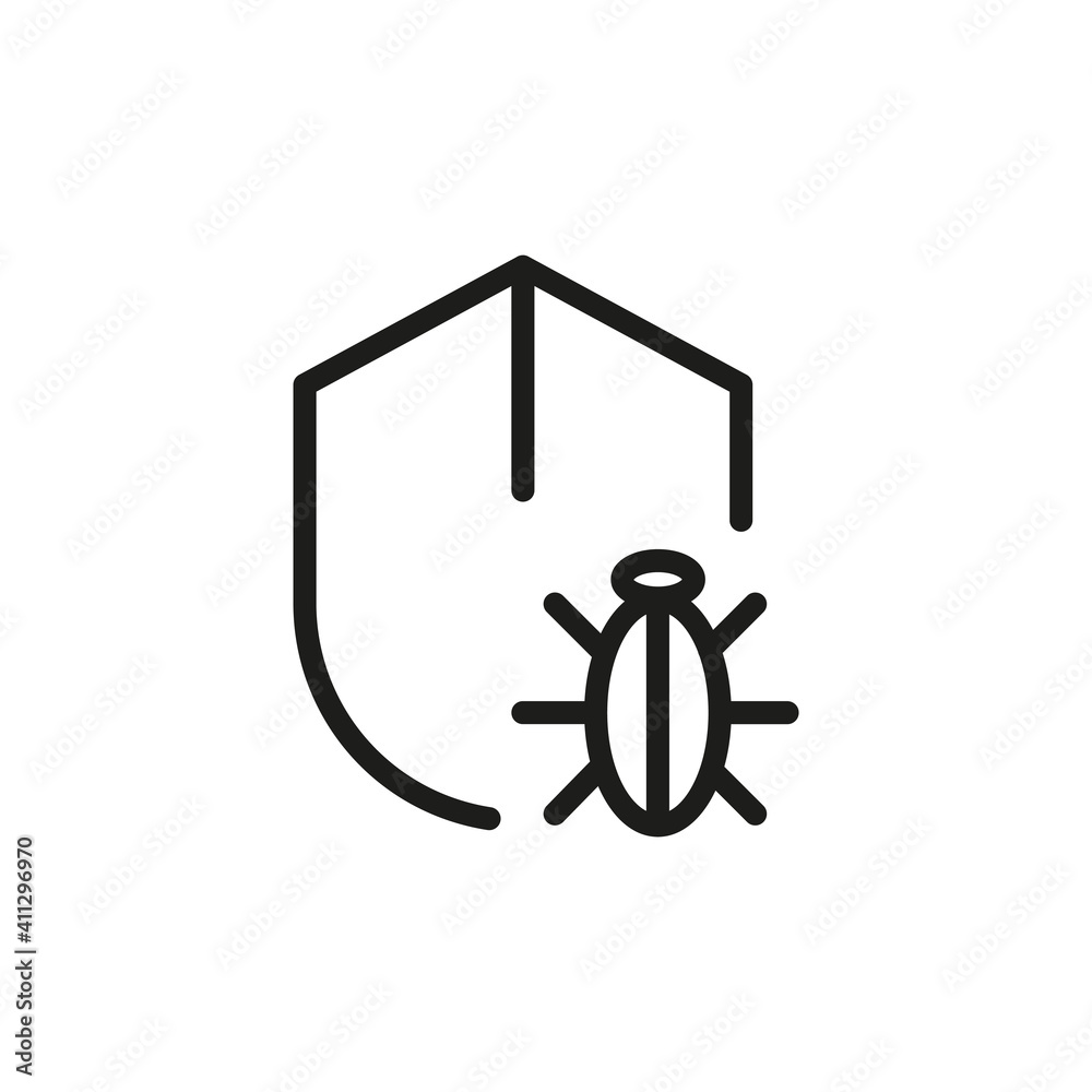 Outline Bug Line Icons Isolated On A White Background. Box Icons Sign Outline Bug Line Icons Isolated On A White Background. Box Icons Sign