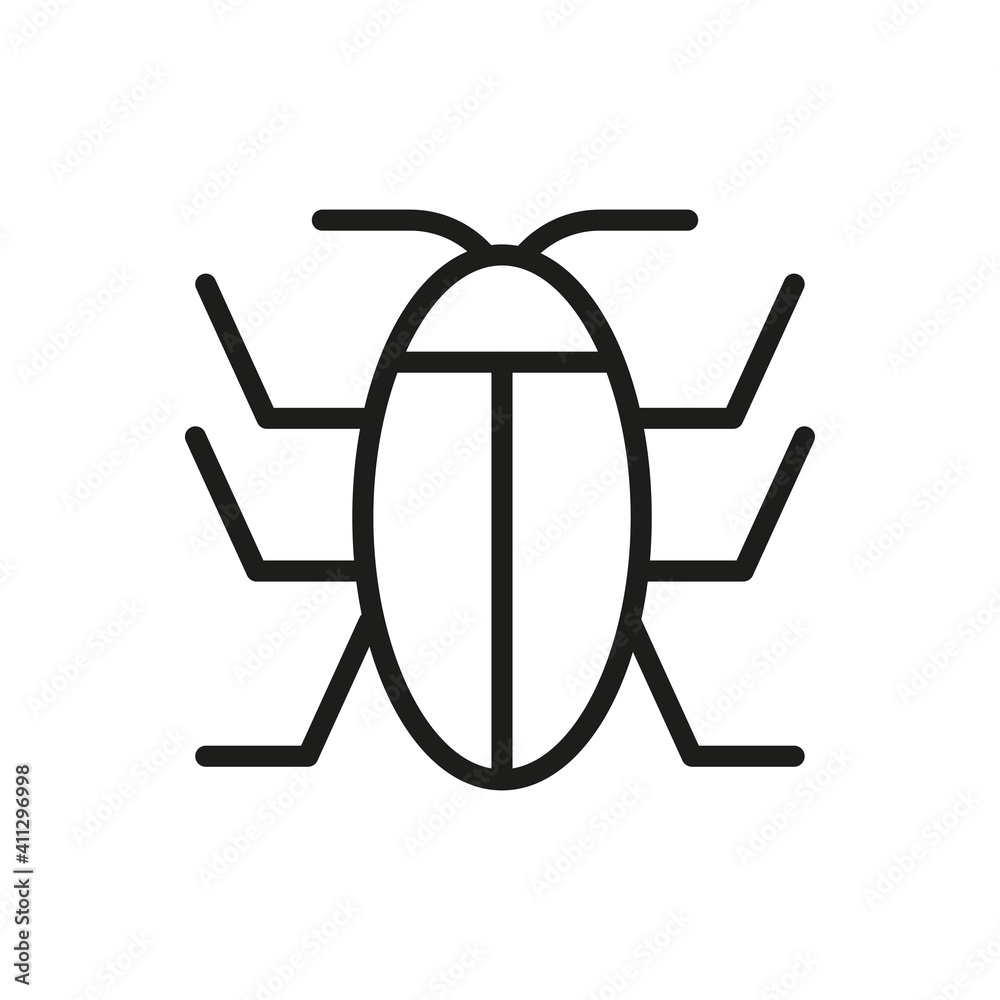 Outline Bug Line Icons Isolated On A White Background. Box Icons Sign Outline Bug Line Icons Isolated On A White Background. Box Icons Sign